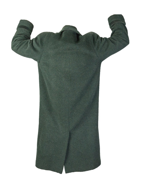 有兜帽的女性羊毛外套，孤立在白色背景上。图片下载