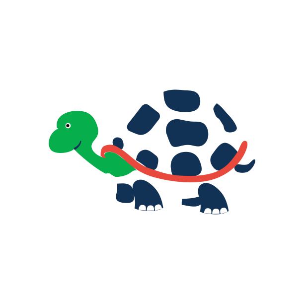 装饰多彩的乌龟，澳大利亚野生动物，热带卡通乌龟字符设计，可爱的平面矢量插图孤立在白色，为设计动物园字母表，邀请，贺卡图片下载