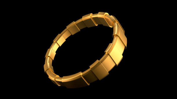 时尚手镯，用宝石、玻璃装饰。3d渲染，3d渲染。图片下载