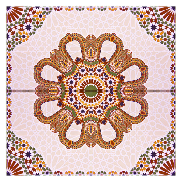 典型的maroccan墙饰由一种叫做azulejos的带有几何图案的彩色瓷砖组成——它是一种无缝的纹理，对渲染很有用，可以模块化地重复，以创建统一和连续的背景图片下载