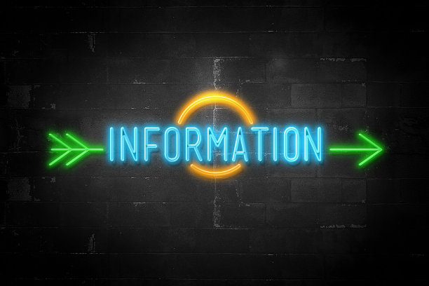 闪烁霓虹灯的信息信息图片下载