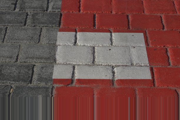 铺路石漆成红色和白色图片下载