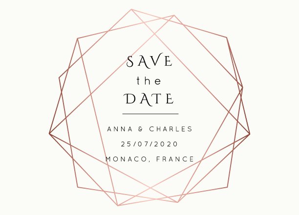 婚礼邀请玫瑰金矢量图片下载