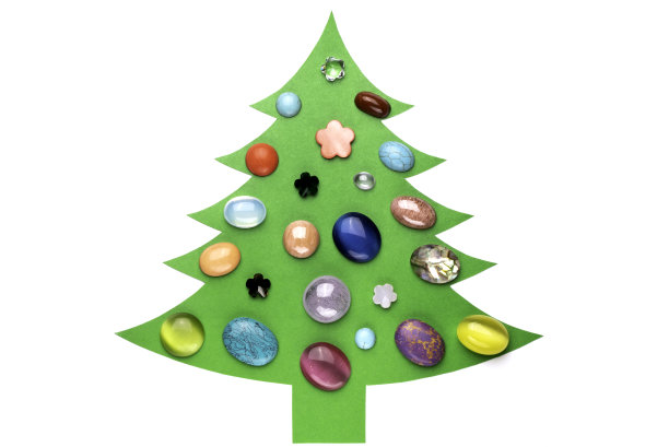 圣诞树与宝石图片下载