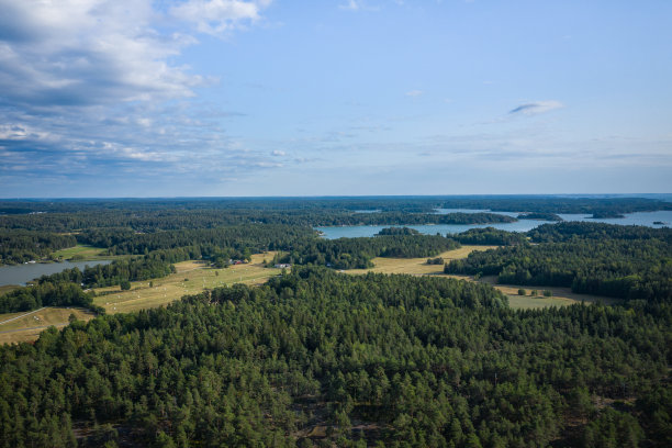 鲁沙罗岛鸟瞰图。土。芬兰。北欧自然景观。无人机从上面拍摄的照片。图片下载