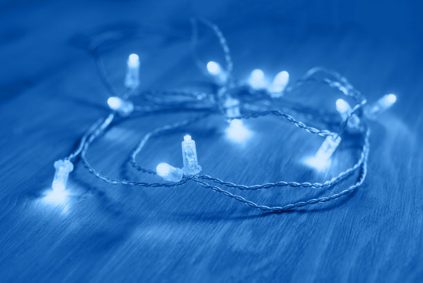 Led花环色调为蓝色。图片下载