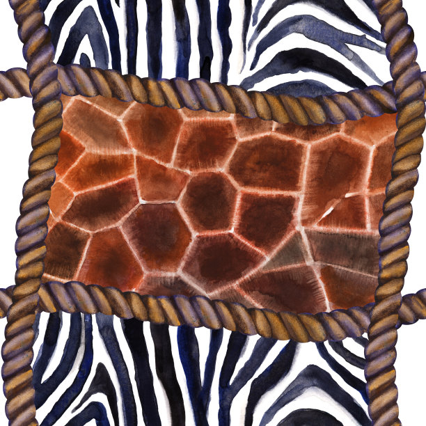 水彩动物野生无缝图案。手绘装饰背景。印刷纺织品，布料，墙纸，剪贴簿图片下载