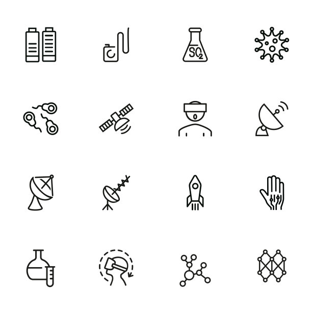 科学线性图标集图片下载