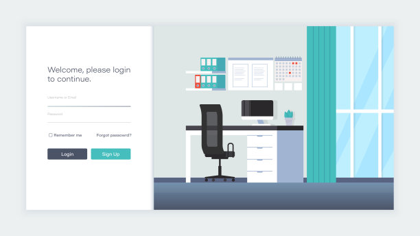 登录屏幕在房间内部的业务工作区图片下载