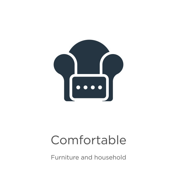 舒适的图标矢量。时尚的公寓舒适的图标从家具和家庭收集孤立的白色背景。矢量插图可以用于网页和移动平面设计，标志，图片下载