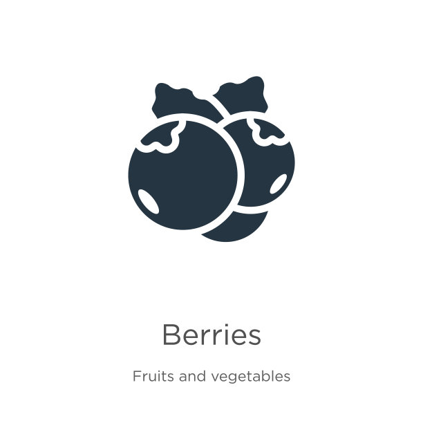 蓝莓图标矢量。时尚的平面蓝莓图标从水果收集孤立的白色背景。矢量插图可以用于网页和移动平面设计，标志，eps10图片下载