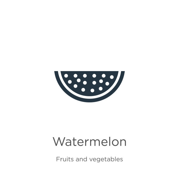 西瓜图标矢量。时尚的扁西瓜图标从水果收集孤立在白色的背景。矢量插图可以用于网页和移动平面设计，标志，eps10图片下载