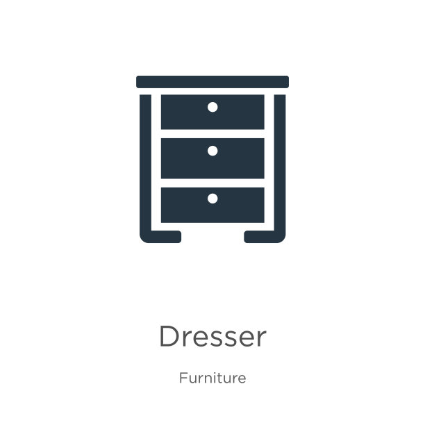 梳妆台图标矢量。时尚的平面梳妆台图标从家具收集孤立的白色背景。矢量插图可以用于网页和移动平面设计，标志，eps10图片下载