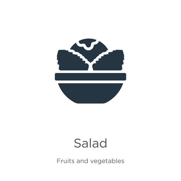 沙拉图标矢量。时尚的平面沙拉图标从水果收集孤立的白色背景。矢量插图可以用于网页和移动平面设计，标志，eps10图片下载