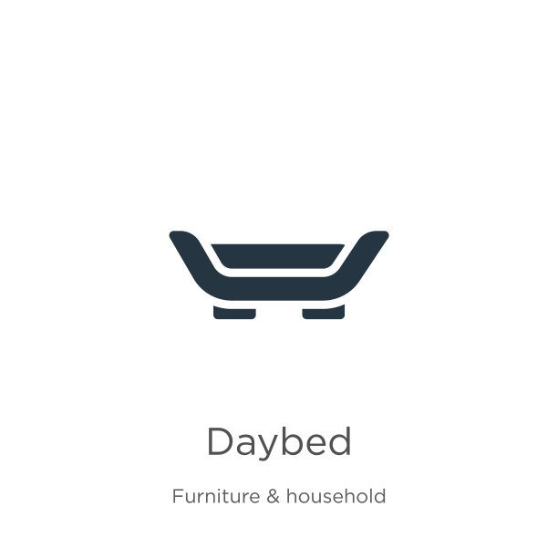 坐卧两用长椅图标矢量。时尚的平面躺椅图标从家具和家庭收集孤立的白色背景。矢量插图可以用于网页和移动平面设计，标志，eps10图片下载