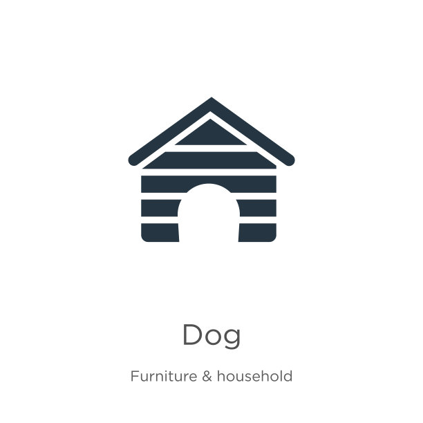 狗图标矢量。时尚的扁狗图标从家具收集孤立的白色背景。矢量插图可以用于网页和移动平面设计，标志，eps10图片下载