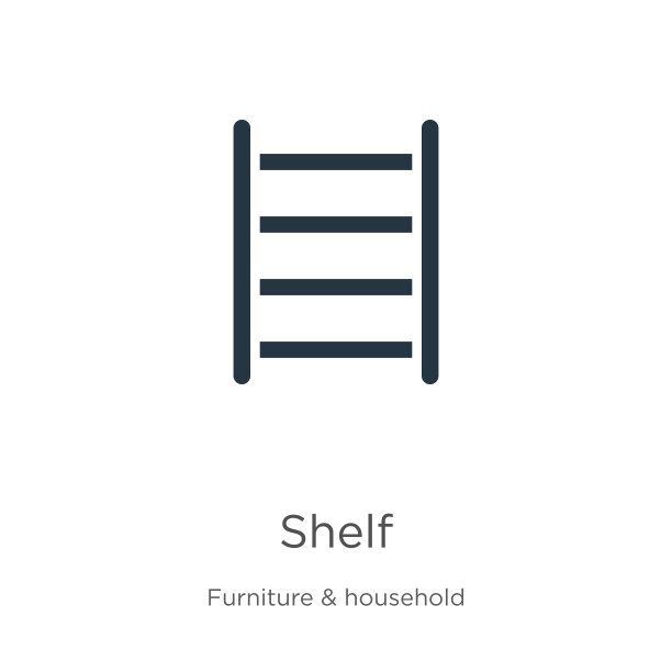 架子上图标矢量。时尚的平面货架图标从家具和家庭收集孤立的白色背景。矢量插图可以用于网页和移动平面设计，标志，eps10图片下载