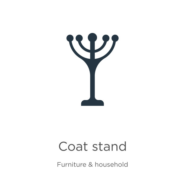 外套站图标向量。时尚的平外套站图标从家具收集孤立的白色背景。矢量插图可以用于网页和移动平面设计，标志，eps10图片下载