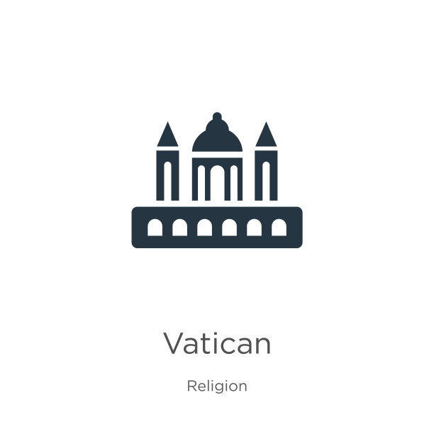 梵蒂冈图标矢量。时尚扁平梵蒂冈从宗教收藏孤立的白色背景图标。矢量插图可以用于网页和移动平面设计，标志，eps10图片下载