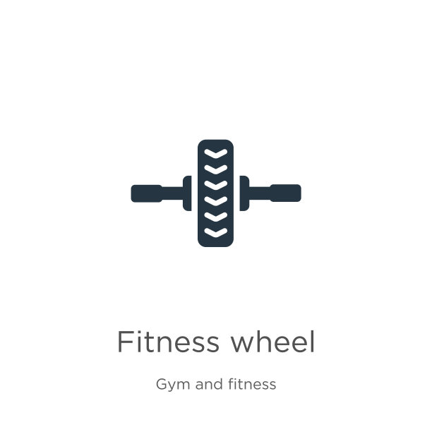 健身轮图标矢量。时尚的平面健身轮图标从健身房和健身收集孤立的白色背景。矢量插图可以用于网页和移动平面设计，标志，eps10图片下载