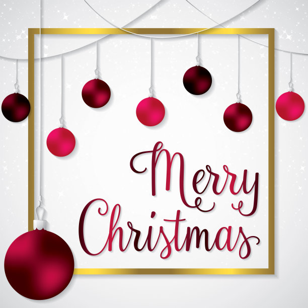 优雅的框架小圣诞卡在矢量格式。图片下载