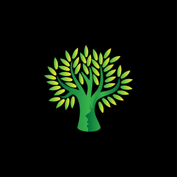 女人树图标，树与身体女人标志设计图片下载