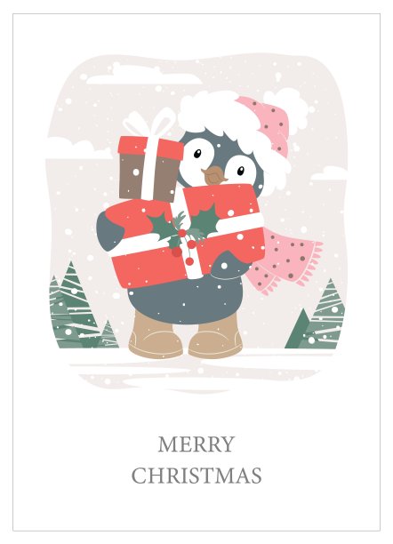 圣诞节可爱的企鹅图片下载