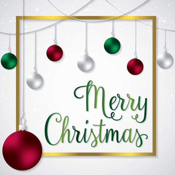 优雅的框架小圣诞卡在矢量格式。图片下载