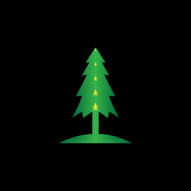 圣诞树图标，圣诞树标志，五颜六色的圣诞树图片下载