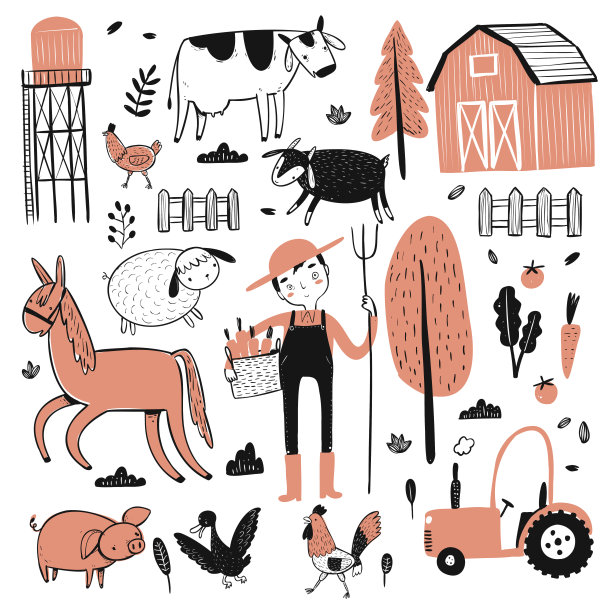 一组农业工人。图片下载