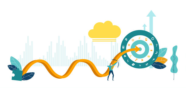 商人用箭瞄准目标。成功的经营理念素材图片