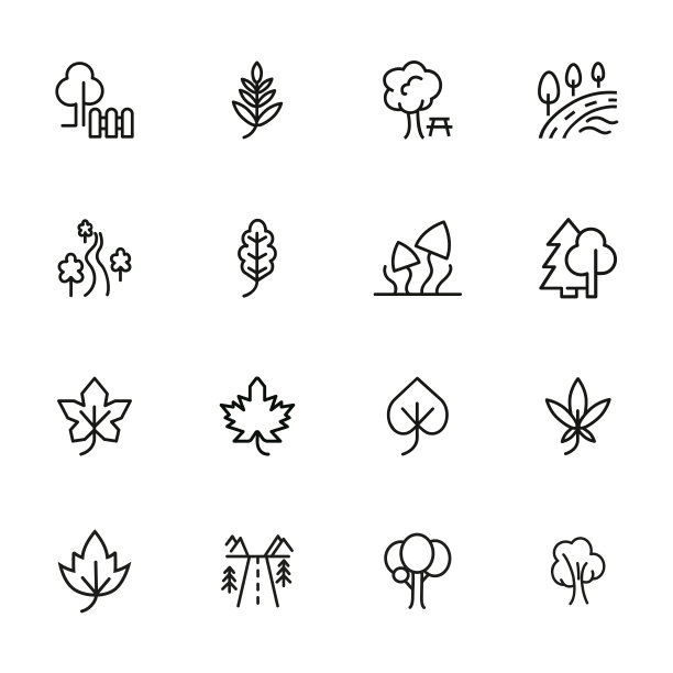 公园线图标集图片下载