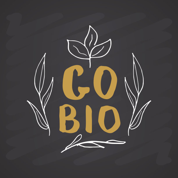 去生物字母标签。手绘环保素描涂鸦。矢量插图黑板背景图片下载