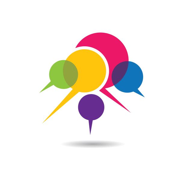 语音气泡符号矢量图标图片下载