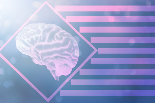 3 d渲染。插图，图形明亮的大脑与光元素，文字空间图片下载