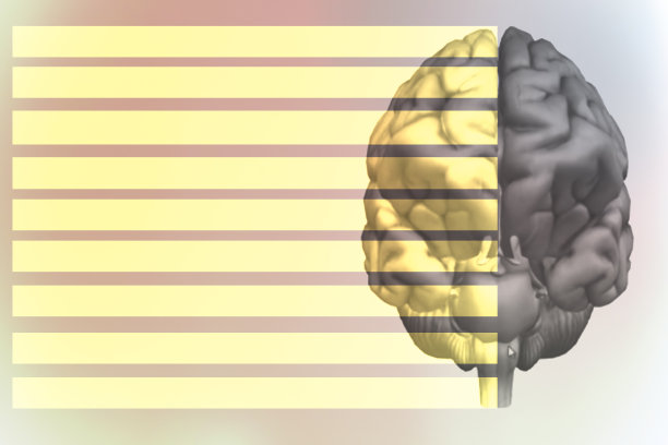 3 d渲染。插图，图形明亮的大脑与光元素，文字空间图片下载