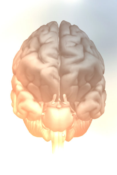 3 d渲染。插图，图形明亮的大脑与光元素，文字空间图片下载