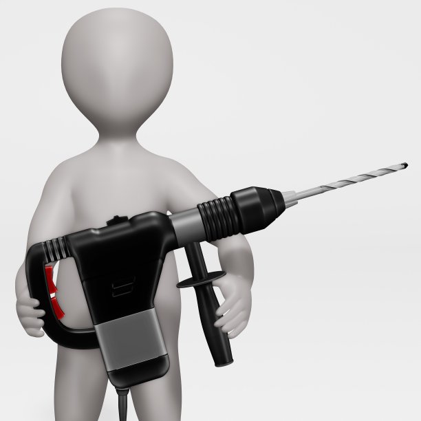 卡通人物的3D渲染与电源工具图片下载