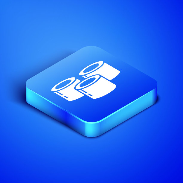 寿司图标孤立在蓝色背景。日本传统食物。蓝色方块按钮。矢量图图片下载