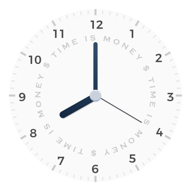 挂钟模板与“时间就是金钱”文本图片下载