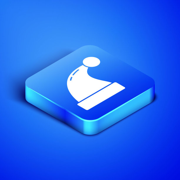 2.5D圣诞老人帽蓝色背景图标图片下载