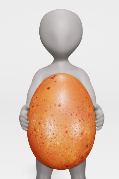 动画人物与蛋的3D渲染图片下载