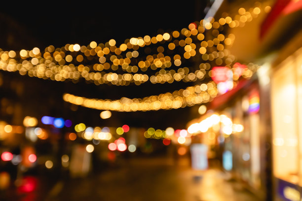 圣诞散景作为城市的抽象背景图片下载