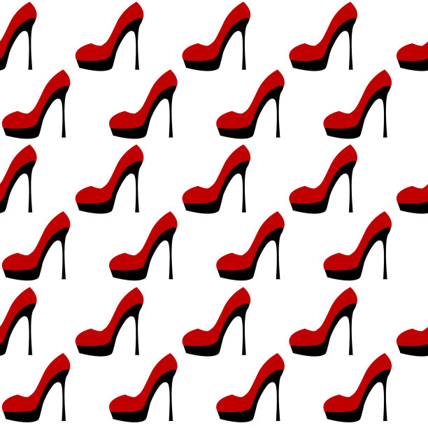红色高跟鞋无缝背景图片下载