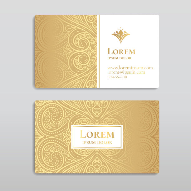白色和金色复古名片。豪华矢量装饰模板。非常适合邀请，传单，菜单，小册子，明信片，背景，墙纸，装饰，包装或任何理想的想法。图片下载