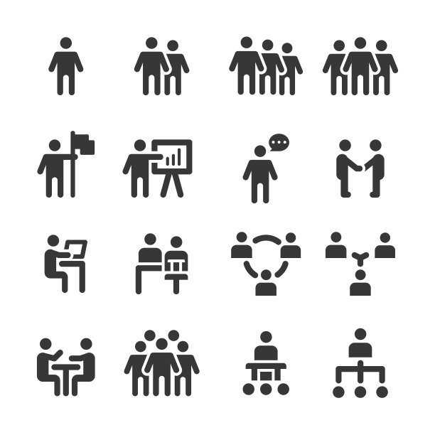 业务图标人员工作小组团队向量图片下载