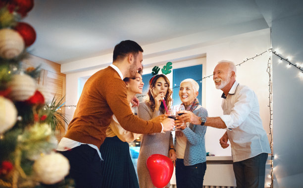 家里有圣诞和新年聚会。图片下载
