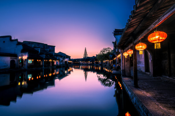 中国南浔古镇沿河民居图片下载