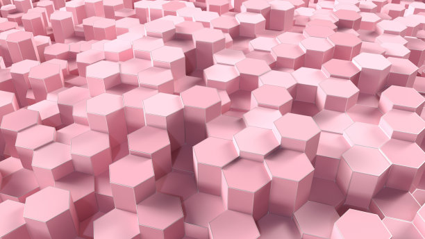三维抽象六边形，蜂窝图案背景图片下载