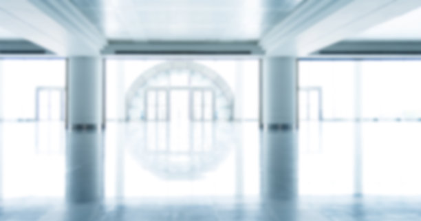 抽象模糊的空当代大厅在现代办公大楼图片下载